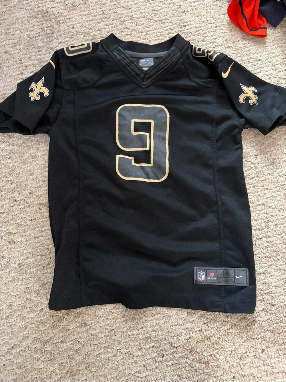 Drew Brees Nike Kids Black and Gold Football Jersey #9